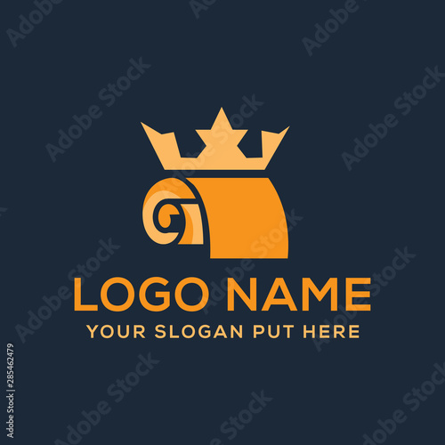 Luxury roll paper creative  logo vector design template for business
