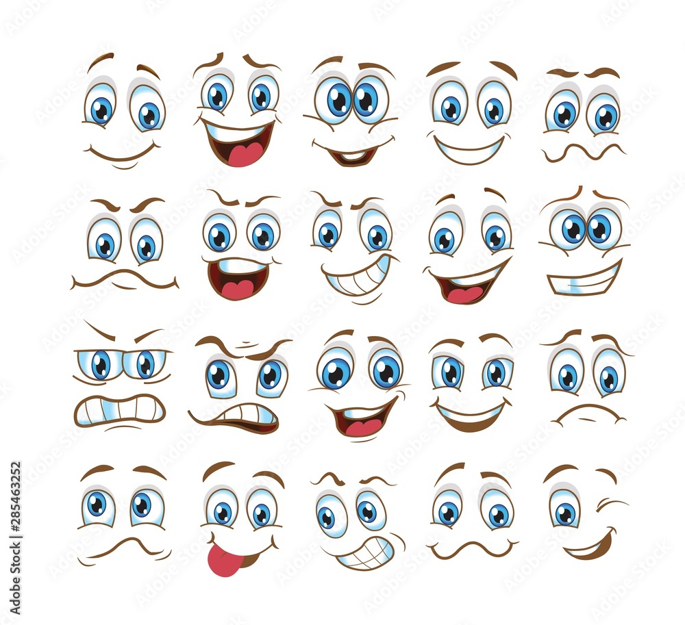 face expression set. vector illustration emoticon cartoon.cute emoticons face expression set. vector illustration emoticon cartoon.cute emoticons