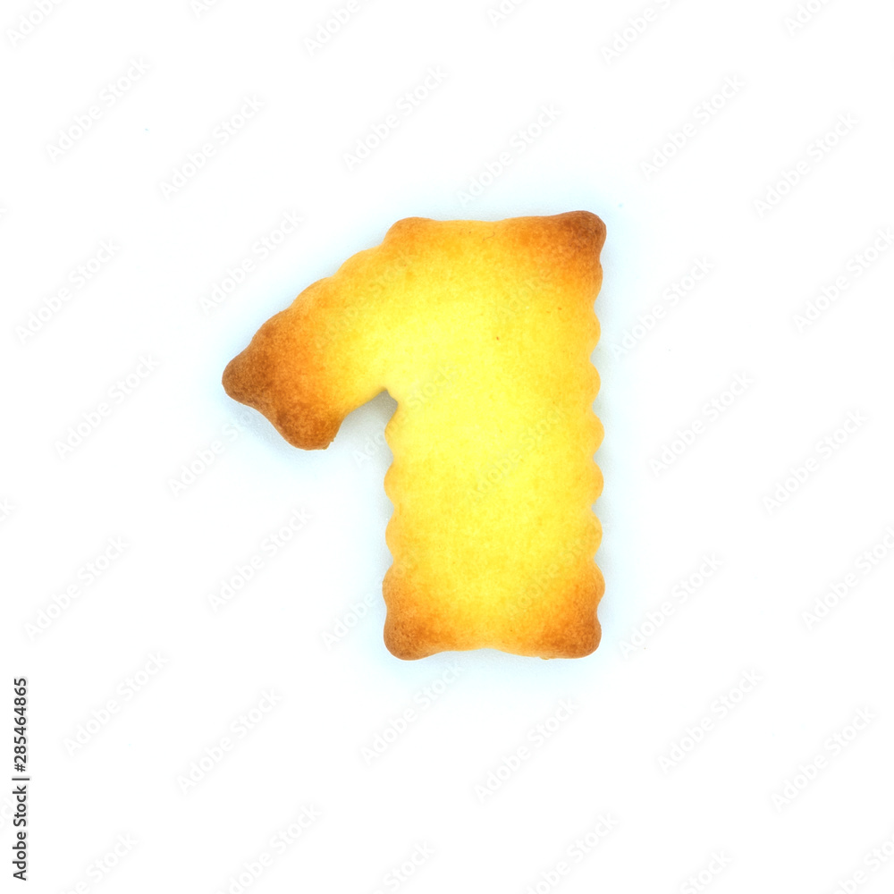 Cracker cookies number isolated on white background. Cracker cookies number isolated on white background.