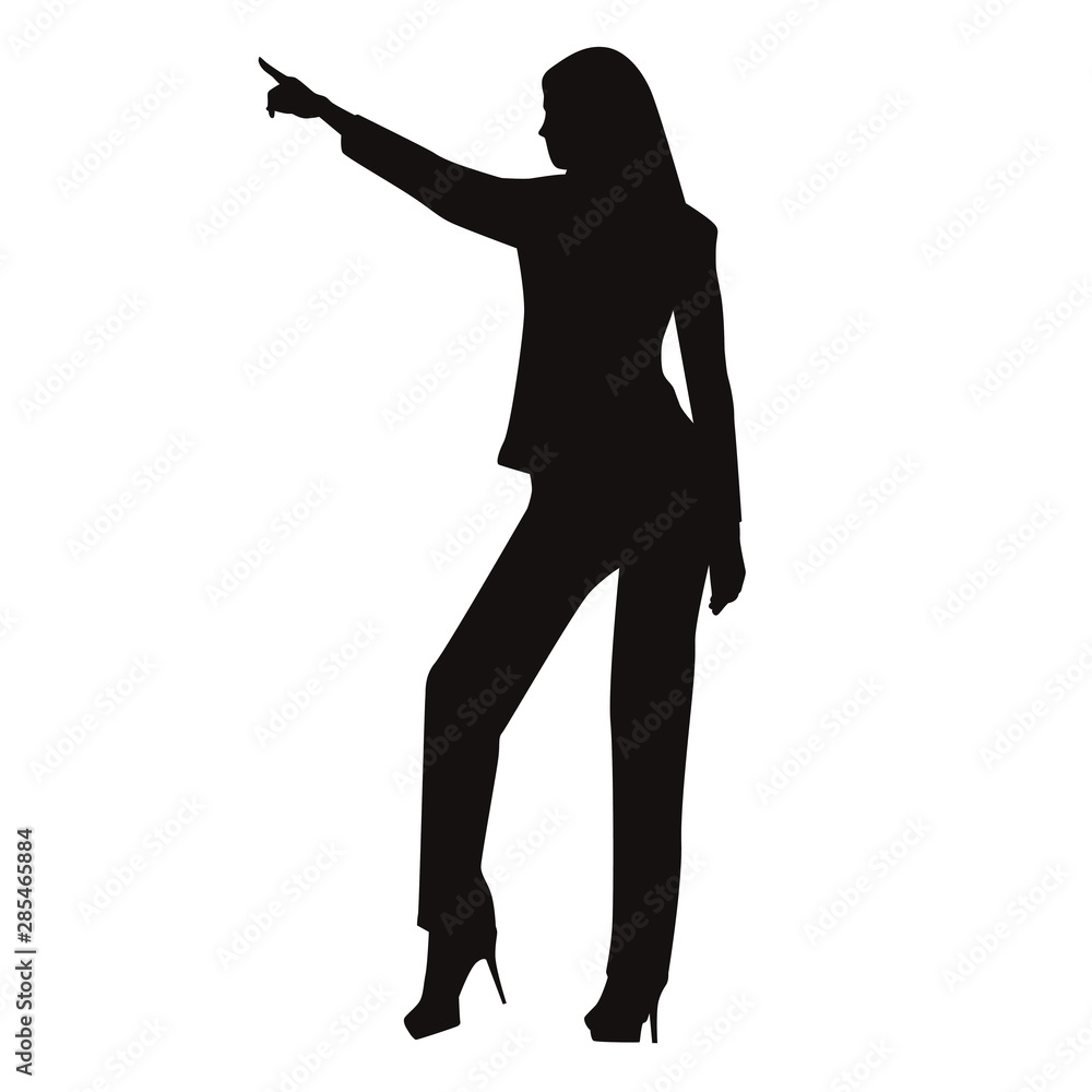 Woman Pointing Silhouette Woman Pointing Silhouette