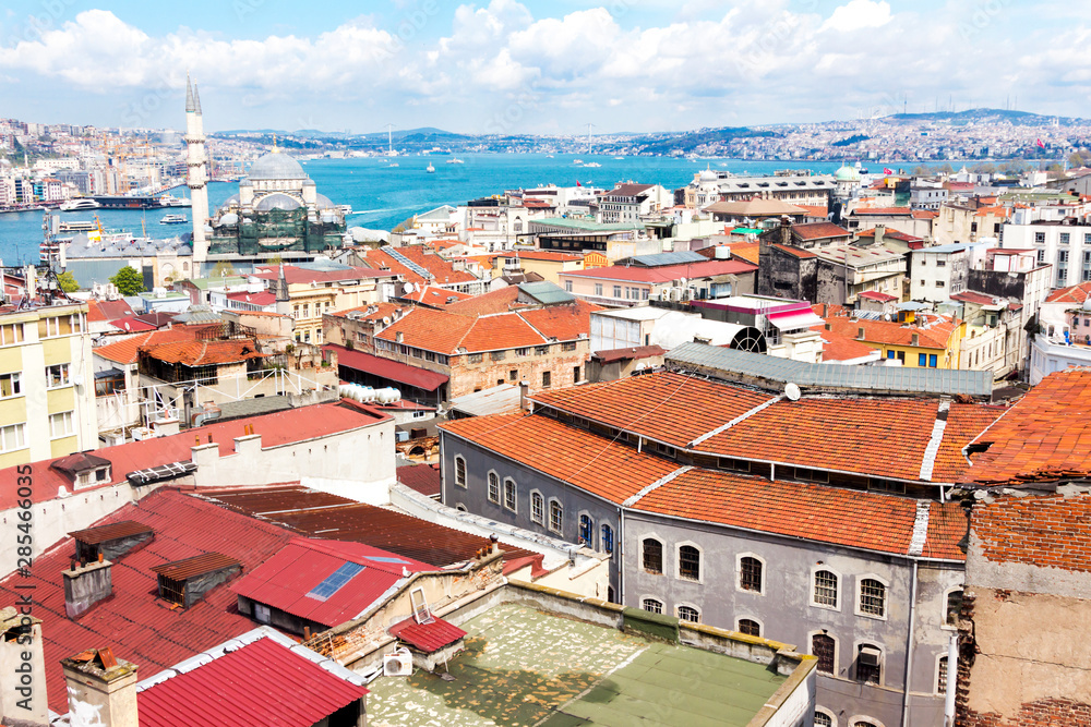 A wide view of Istanbul and Bosphorus