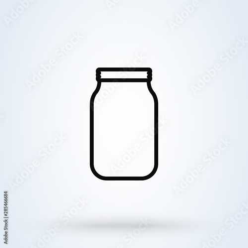 Jar Simple. line art modern icon design illustration.
