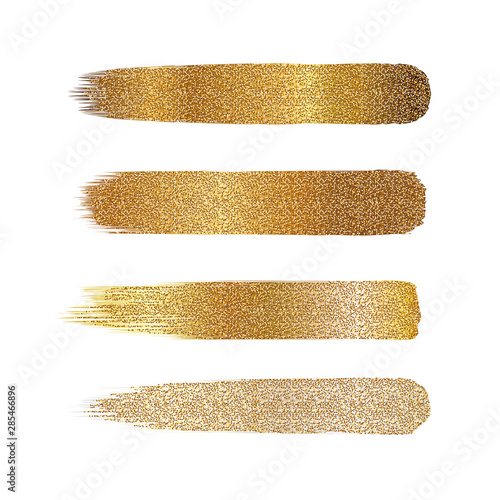 set of golden glitter brush