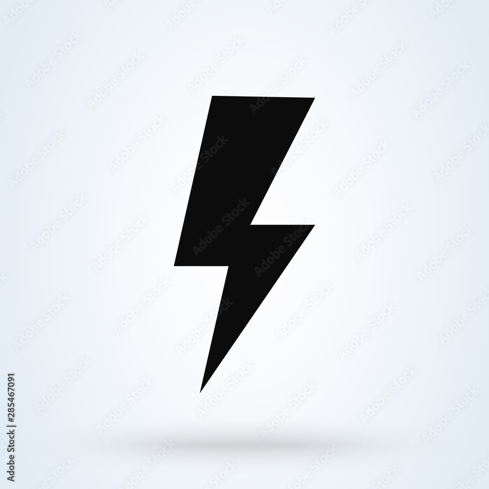 Lightning, electric power Simple modern icon design illustration. Lightning, electric power Simple modern icon design illustration.