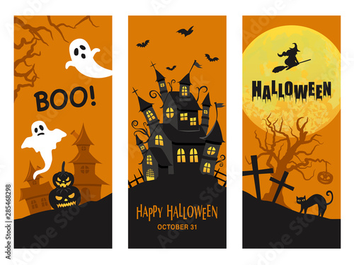 ハロウィン　縦長バナーセット