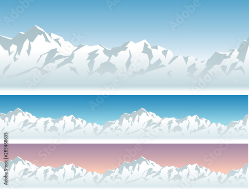 Winter Mountain Set, Landscapes