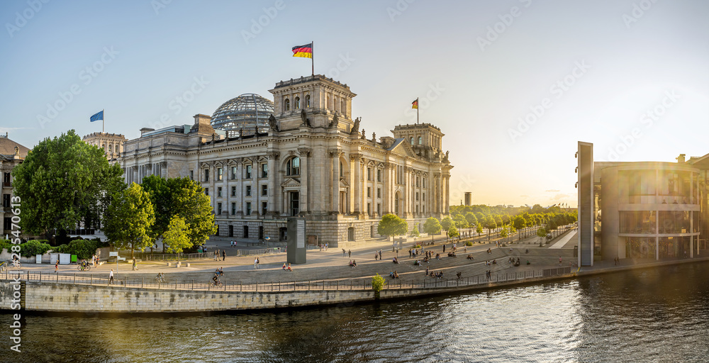 panoramic view at the government district in berlin