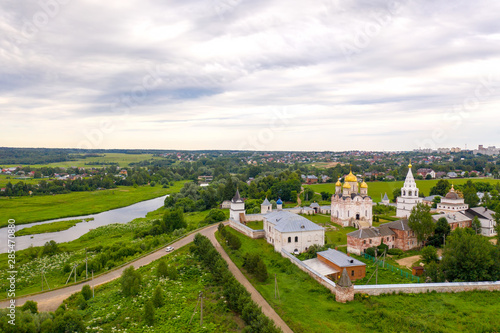 Nativity of the Theotokos and St.Therapont Luzhetsky Monastery, Mozhaysk. Aerial drone shot photo