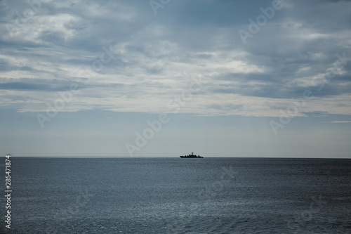 warship skyline on a sunny day