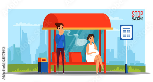Stop smoking vector banner template