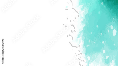 Green and Blue Colored Watercolor Sea Vector Summer Holiday Vector Beach Summer Themed Vector for Designs Web Design Banner Poster etc.