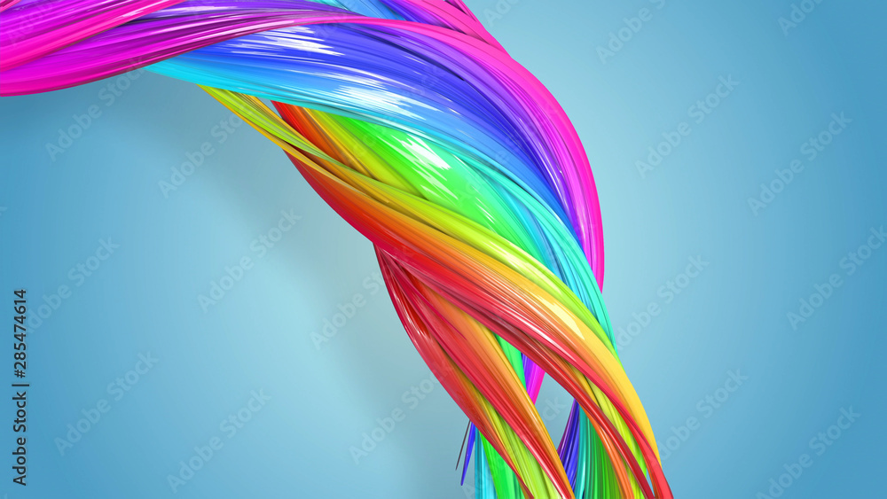Fototapeta premium creative abstract swirl rainbow color background. abstract stripes swirling in a circle.