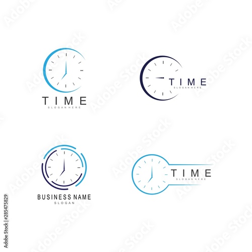 business clock logo template vector icon