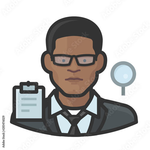 accountant black male avatar icon