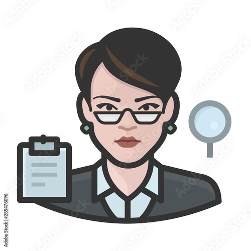 accountant white female avatar icon