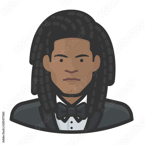 black dreadlock male female formal avatar icon