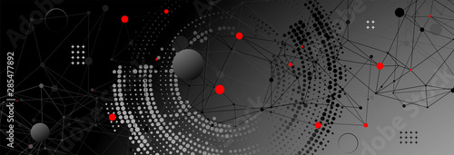 Template for science and technology presentation. Plexus style background.