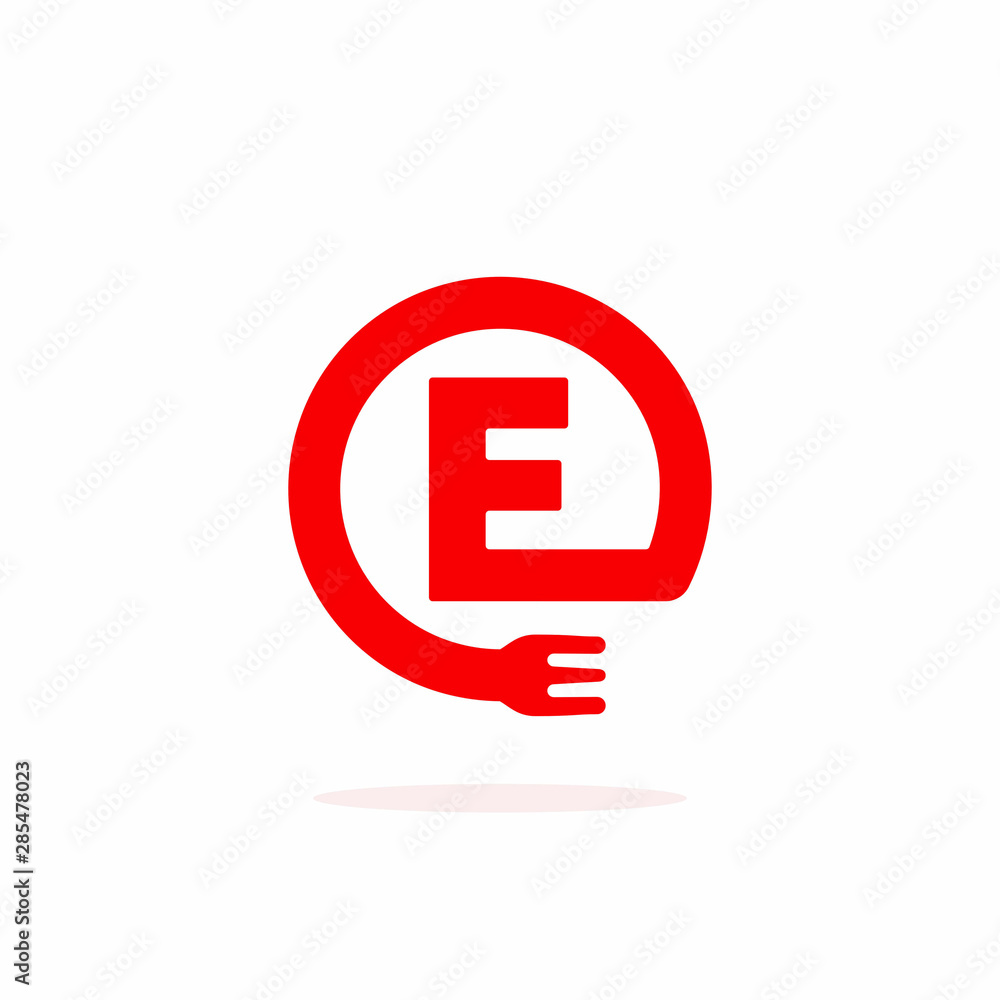 Modern Fork Vector Logo Letter E. E Utensil Letter Design Vector. Modern Fork Vector Logo Letter E. E Utensil Letter Design Vector.