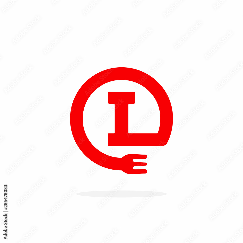 Modern Fork Vector Logo Letter I. I Utensil Letter Design Vector. Modern Fork Vector Logo Letter I. I Utensil Letter Design Vector.