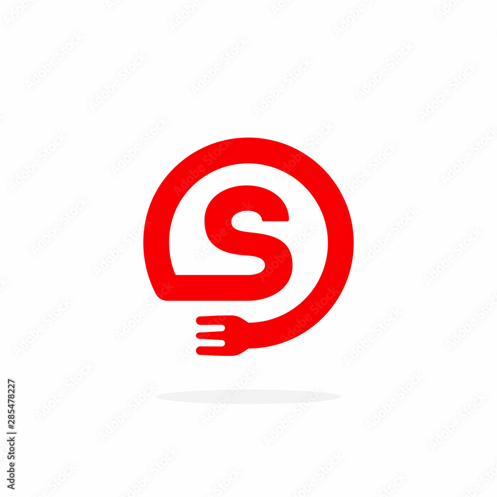 Modern Fork Vector Logo Letter S. S Utensil Letter Design Vector. Modern Fork Vector Logo Letter S. S Utensil Letter Design Vector.