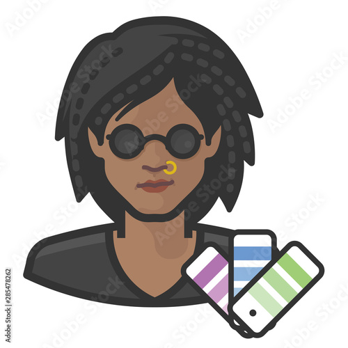 designers black female avatar icon
