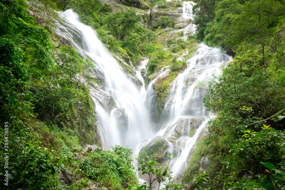 Higest waterfall in thailand, Heart waterfall in green forest Higest waterfall in thailand, Heart waterfall in green forest