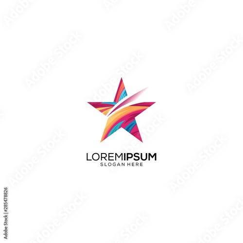 Colorful Star Gradient Logo Template