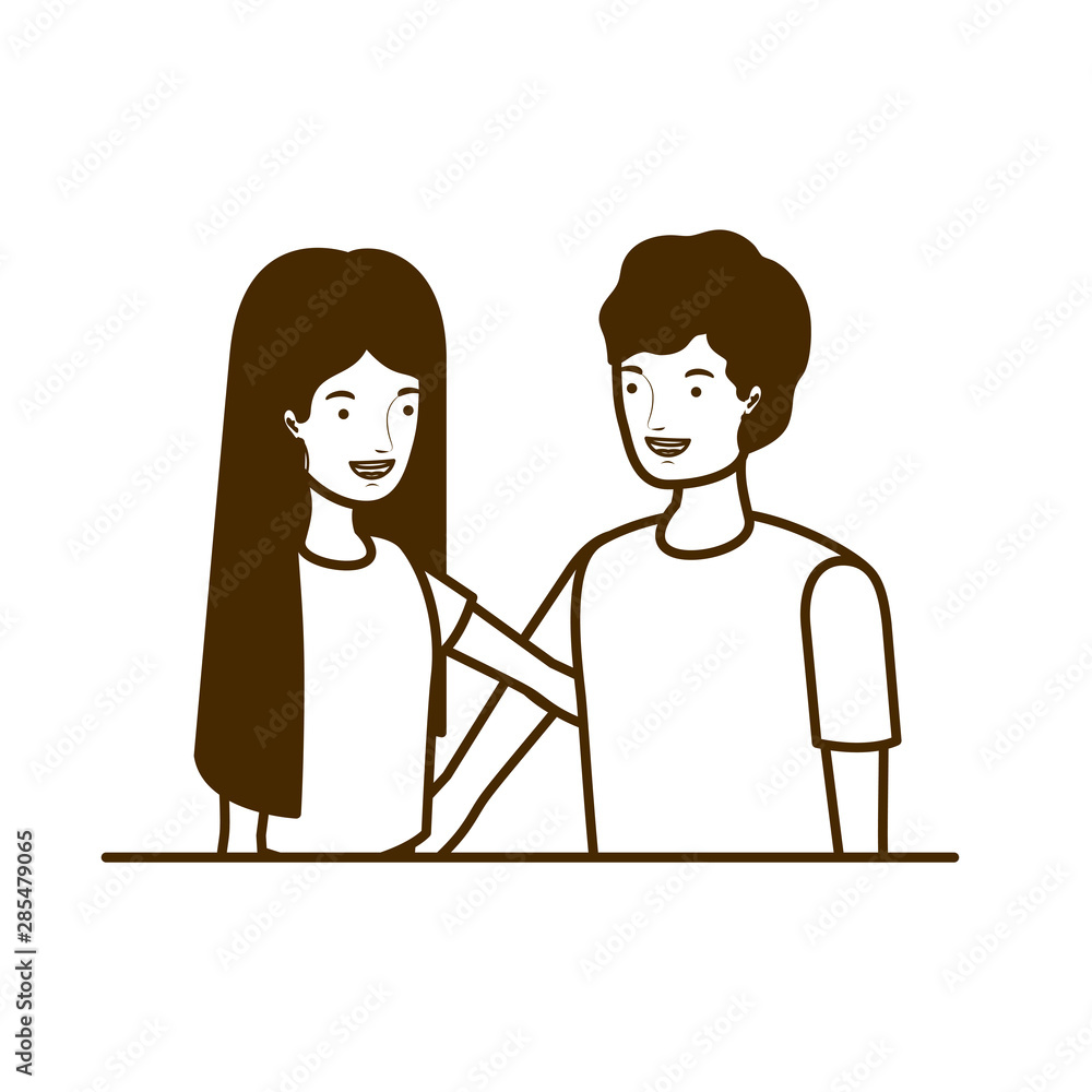 silhouette of couple of people smiling and hugging each other silhouette of couple of people smiling and hugging each other