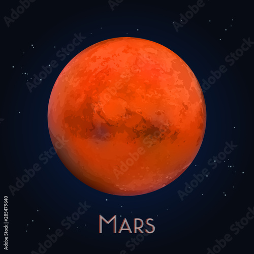 3d Mars or realistic Red Planet. Astronomy