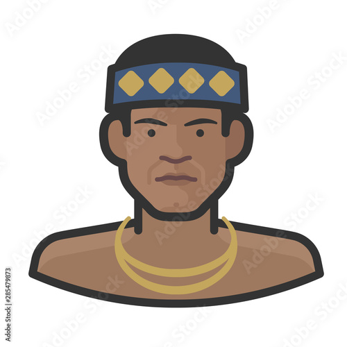 man tribesman traditional headdress avatar icon
