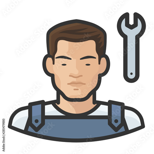mechanic asian male avatar icon