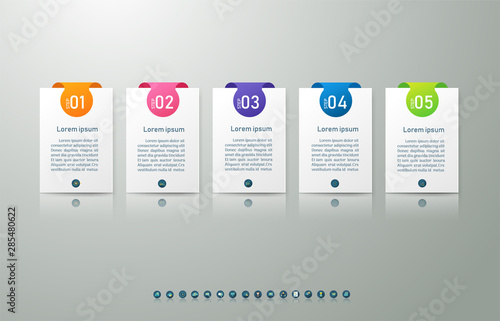 Design Business template 5 options or steps infographic chart element with place date for presentations,Creative marketing icons concept for statistic infographic,Vector EPS10.