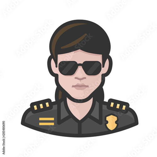 police officer white female avatar icon