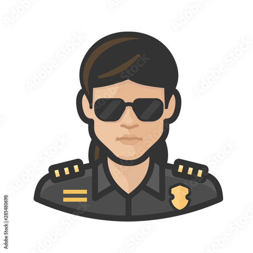 police officer asian female avatar icon