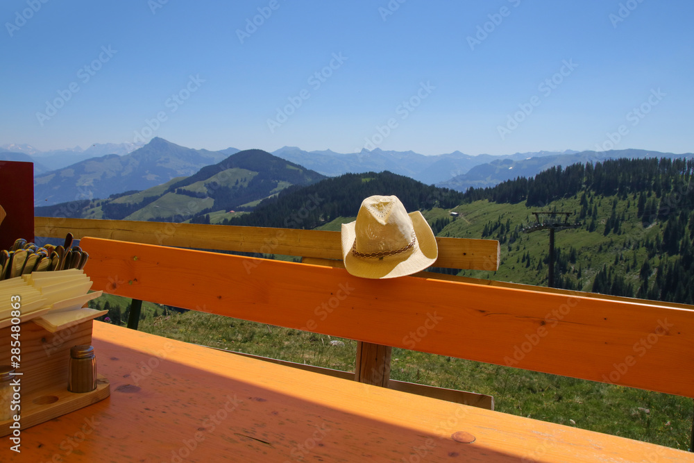 Hiking breakin a alm hut in the Kaiser Mountains (Scheffau, Wilder Kaiser),  Tyrol - Austria Stock Photo | Adobe Stock