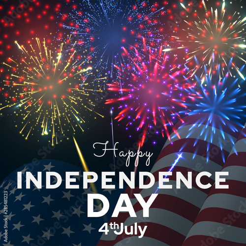 Independence day vector banner template. American national holiday.