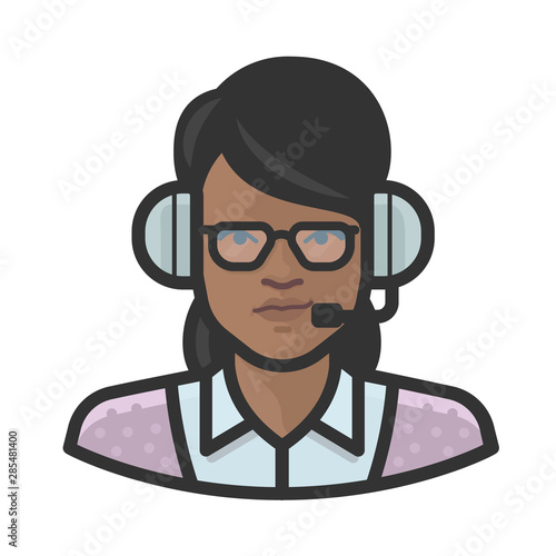 tv announcer black female avatar icon