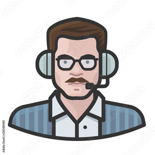 tv announcer white male avatar icon