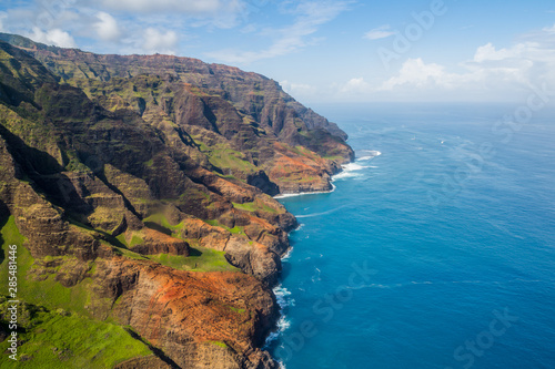 Beautiful aerial view of the kauai napali coast (Hawaii)