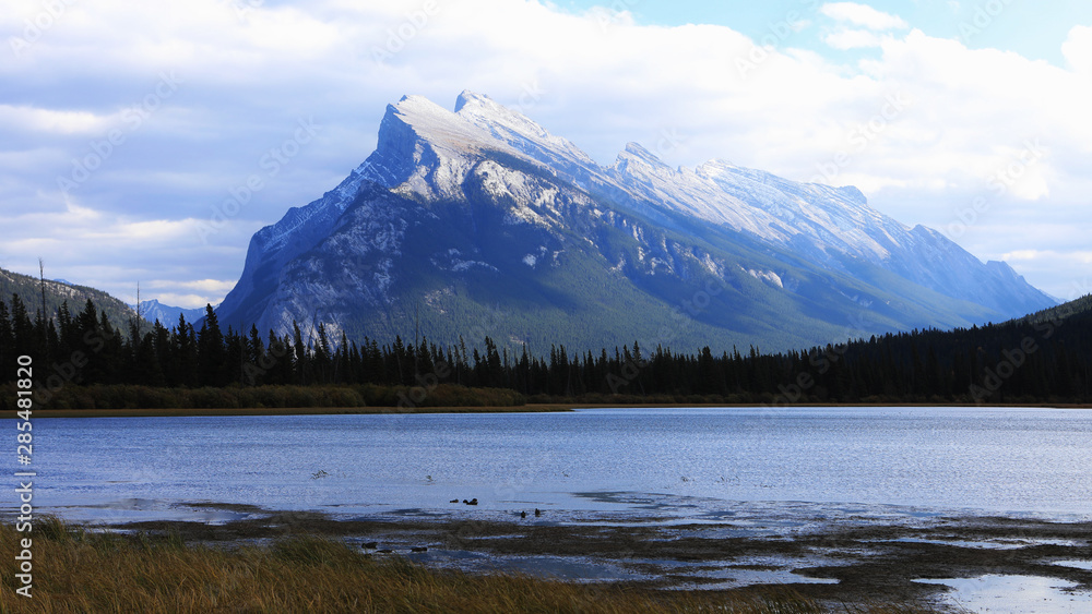 View of Vermillion Lakes and Mount Rundle near Banff, Alberta