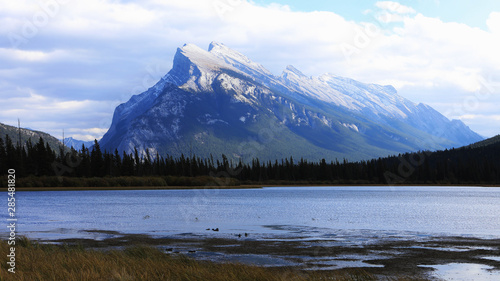View of Vermillion Lakes and Mount Rundle near Banff, Alberta photo