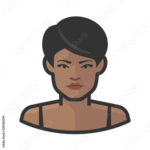 average people black female avatar icon