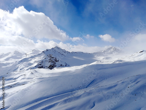 Winter landscape with snow on the mountain slopes © elena