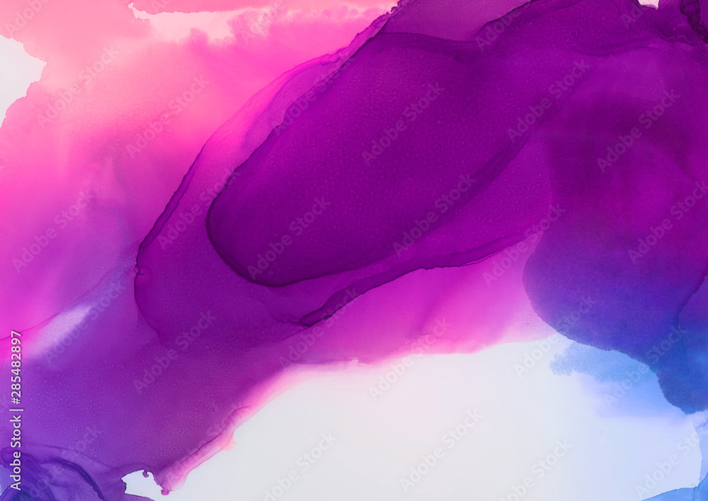 Fototapeta premium Colorful hand painted alcohol ink background. Abstract delicate texture. Contemporary wallpaper.