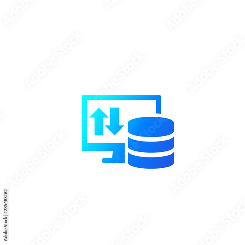 database and computer  data transfer icon