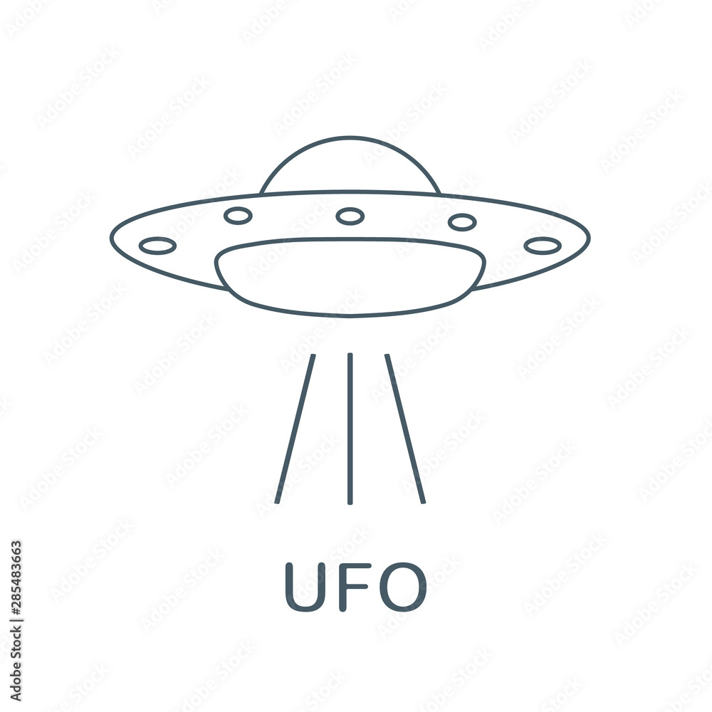 UFO vector icon. Alien space ship. World UFO day.