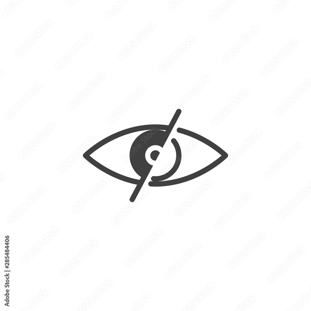 Eye, Blind vector icon. filled flat sign for mobile concept and web design. No looking, disabled eye glyph icon. Symbol, logo illustration. Vector graphics Eye, Blind vector icon. filled flat sign for mobile concept and web design. No looking, disabled eye glyph icon. Symbol, logo illustration. Vector graphics