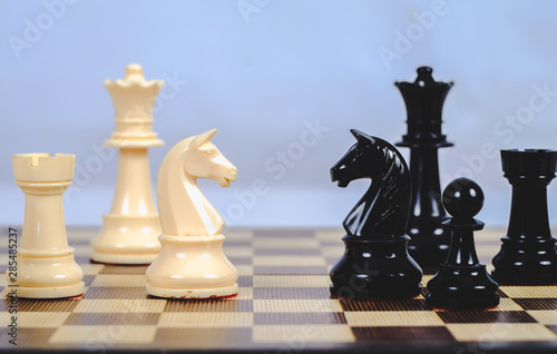 chess figure on board game concept for competition and strategy.