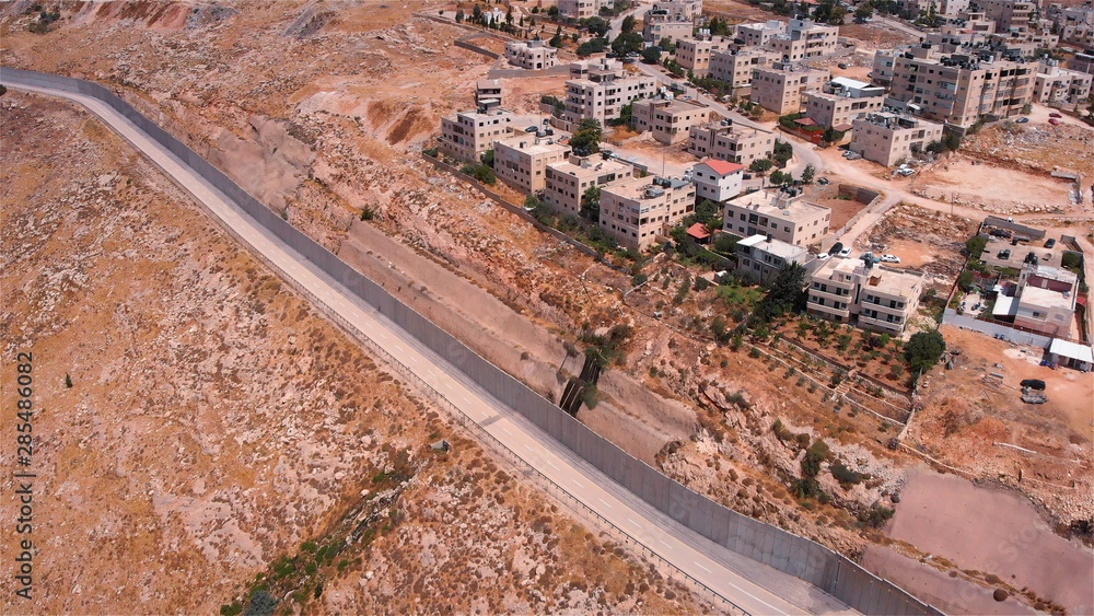 East Jerusalem Security Wall Aerial view