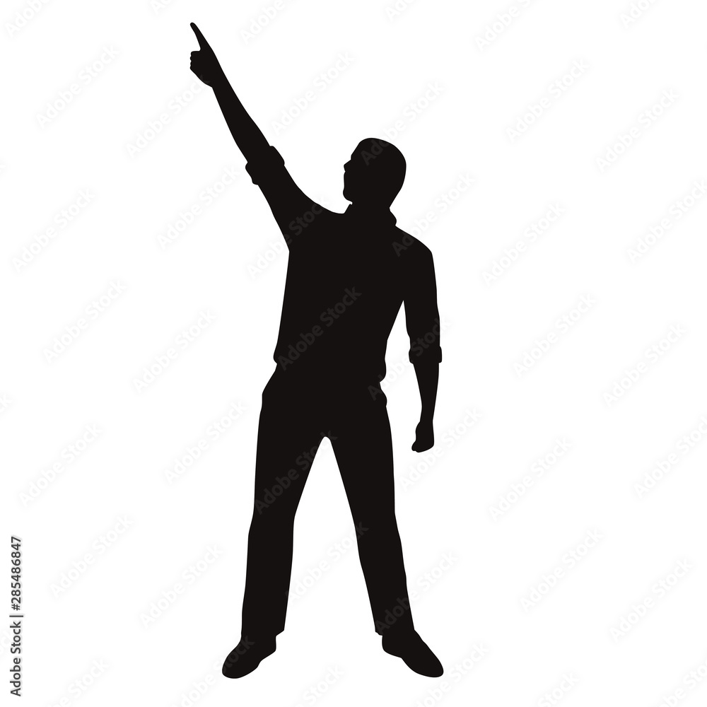 Man Pointing Silhouette